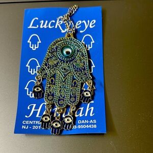 Lucky Eye Silver and Blue Hamsa